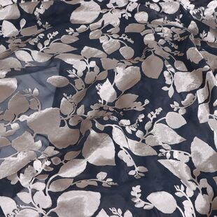 宽幅简约花朵真丝烂花绡旗袍连衣裙桑蚕丝服装布料面料