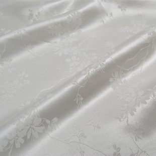 19姆米素雅白色双宫缎桑蚕丝真丝连衣裙旗袍桑蚕丝服装布料面料