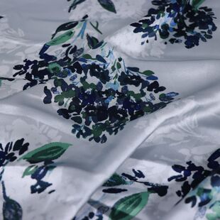 宽幅素雅团花弹力素绉缎真丝缎衬衫旗袍半身裙桑蚕丝服装布料面料