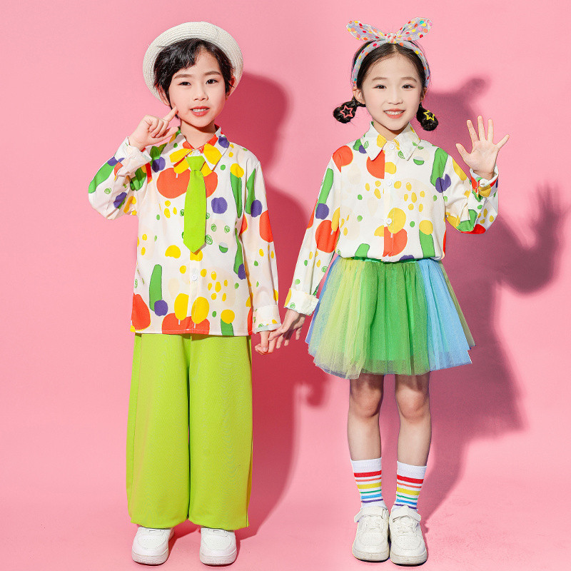 儿童运动会服装小学生班服团体比赛啦啦操多色表演服啦啦队演出服