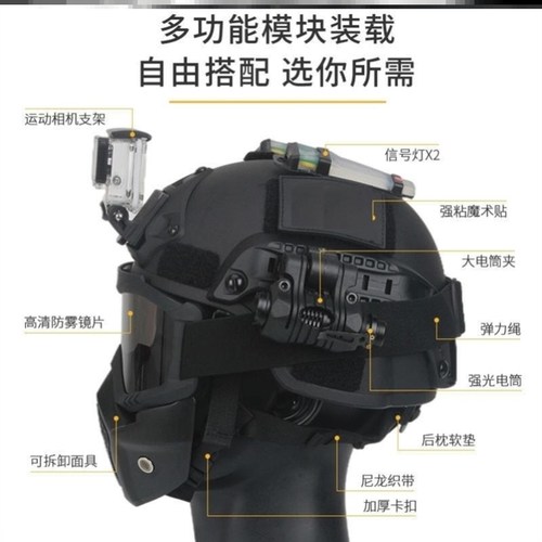 暗区突围03重型头盔同款雷诺伊尔热成像头盔的cos装备的战神头盔