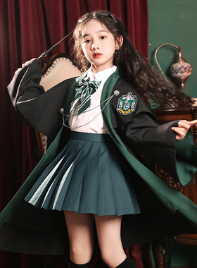 哈利波特魔法袍联名JK制服巫师袍连帽斗篷英伦儿童学院风男女