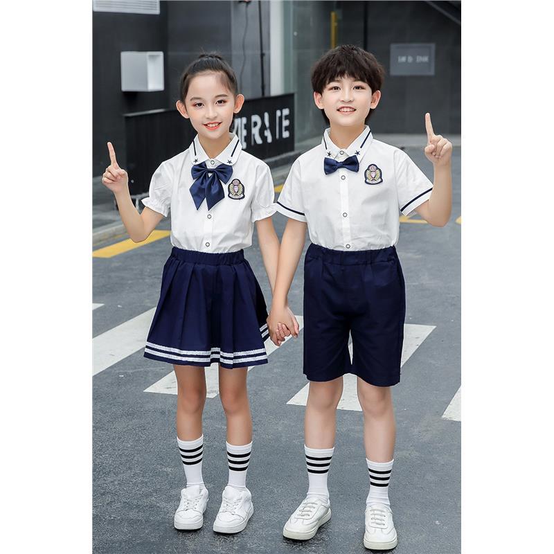 儿童演出服小学生大合唱团礼服比赛朗诵表演服幼儿园园服英伦夏装