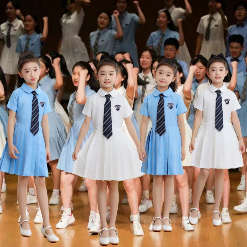 新款儿童合唱服/小学生/初中生毕业照班服/诗歌/表演合唱团服装