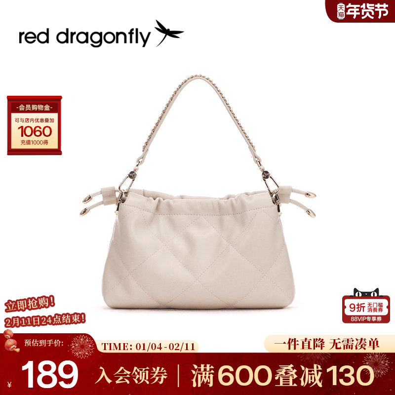 红蜻蜓包包女式2025新款小香风链条包高级感单肩斜挎包通勤托特包
