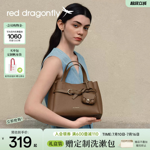 红蜻蜓真皮手提包牛皮妈妈包