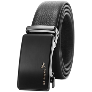 红蜻蜓男士皮带商务休闲头层牛皮百搭送爸爸礼物自动扣腰带礼盒装