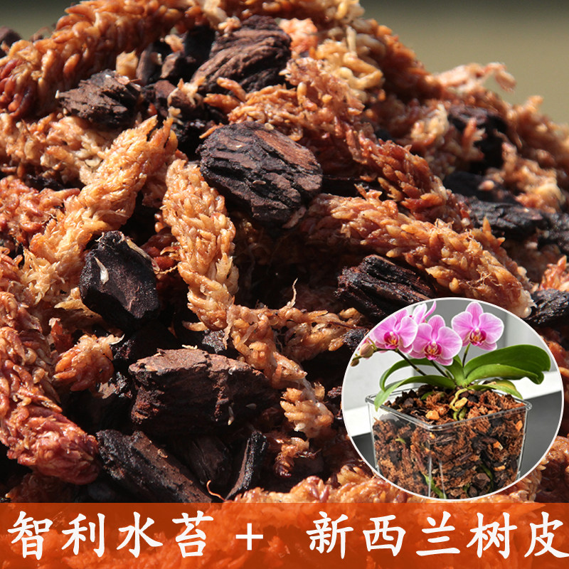 蝴蝶兰专用营养土智利水苔加新西兰树皮混合植料兰花石斛盆栽土