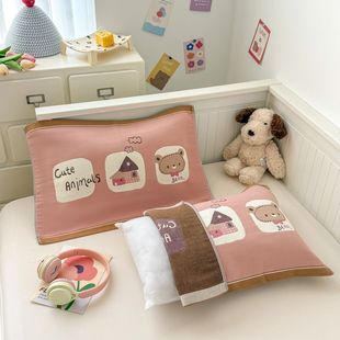 新款全棉纯棉四层纱布枕巾40x60cm单只一对装儿童枕头巾盖巾软糯