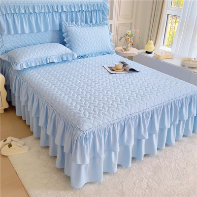 加厚床罩床裙式单件纯棉夹棉床围