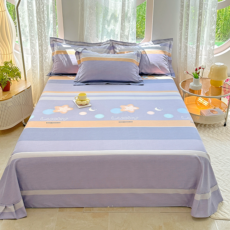家用纯棉生态磨毛花边圆角床单