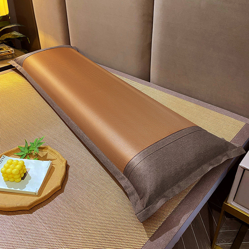 2025夏季新款简约时尚复古小清新冰藤凉感家用床上用品双人长枕套