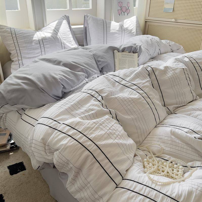色织泡泡纱飘逸美学风被套四件套