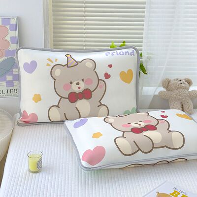 夏季儿童冰丝枕套一对装30x50cm卡通可爱单只装凉感40x60cm枕头套