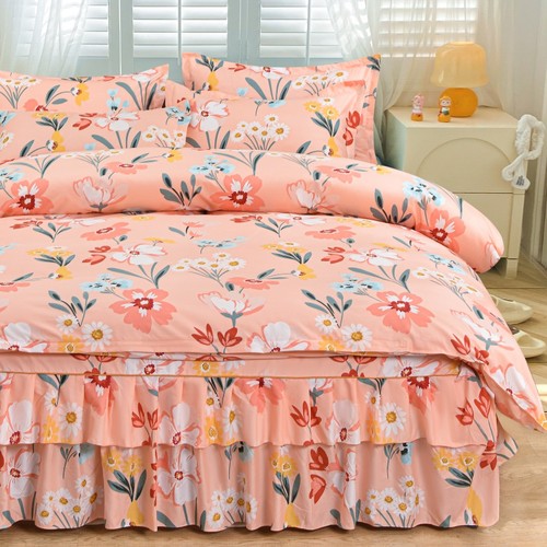 韩式田园床裙款四件套非全棉