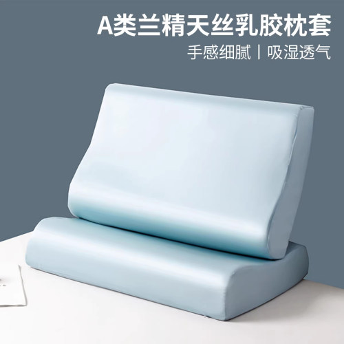 夏季兰精天丝乳胶枕套一对装40x60冰丝枕头套橡胶记忆枕专用30x50