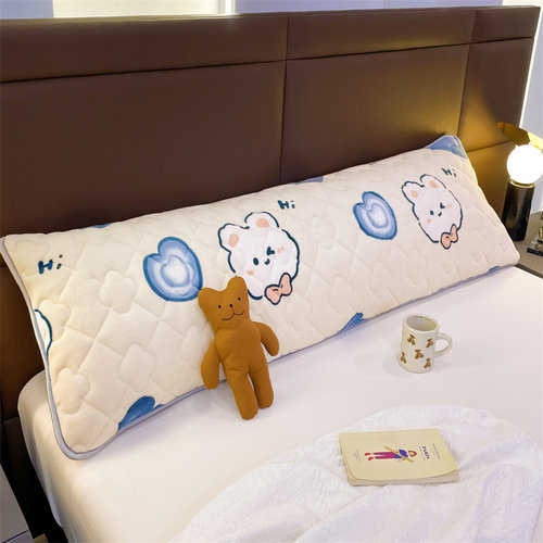 新款卡通夹棉双人枕套情侣加厚长