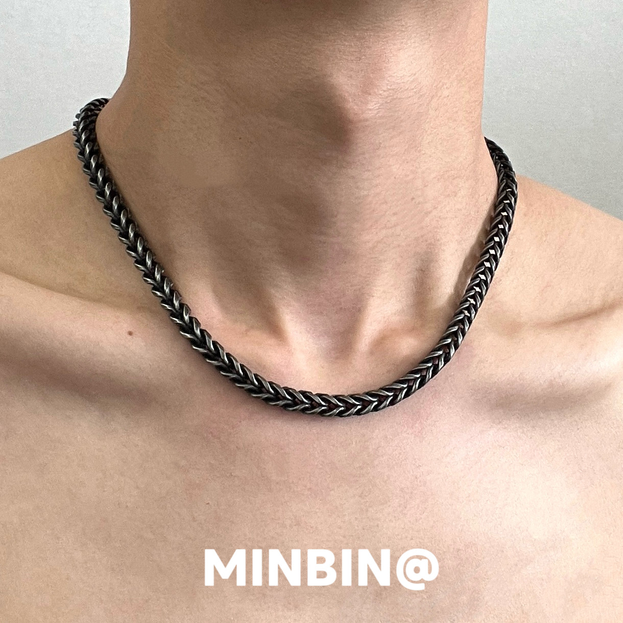 钛钢龙骨方形复古男士项链男款欧美嘻哈街头小众锁骨链男潮品配饰