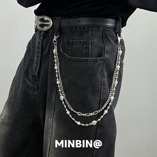 异形珍珠裤链小众嘻哈