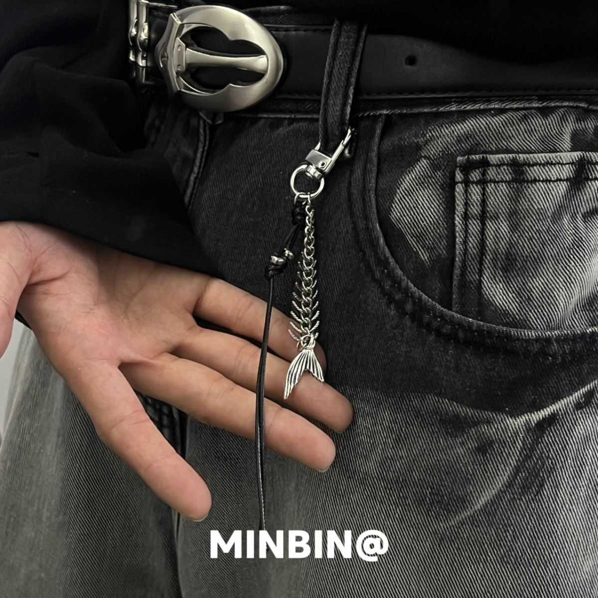 赛博朋克黑绳鱼骨鱼尾挂件y2k手机壳包包挂饰小众潮酷ins风钥匙扣,服饰配件/皮带/帽子/围巾,钥匙扣,淘宝优惠券,粉丝福利购,淘宝优惠卷