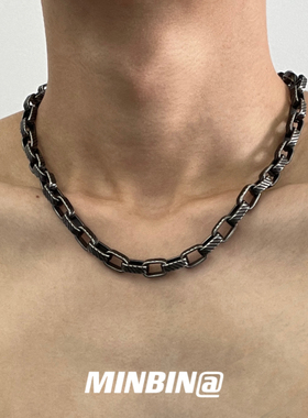 男士项链嘻哈复古做旧颈链