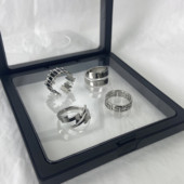 朋克嘻哈戒指女ins冷淡风小众轻奢简约钛钢不掉色食指戒男潮指环