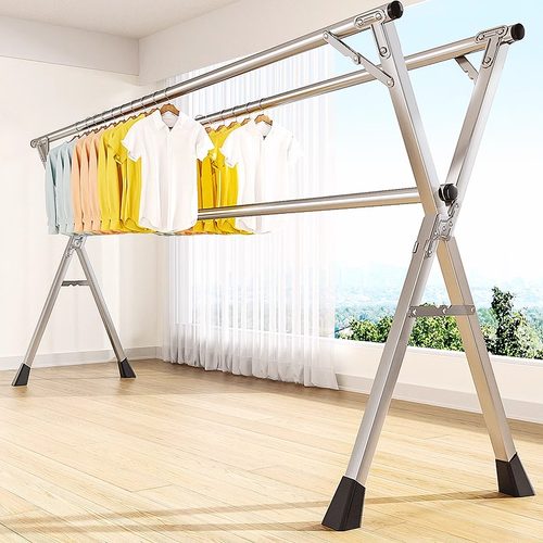 埃维特落地晾衣架加粗不锈钢