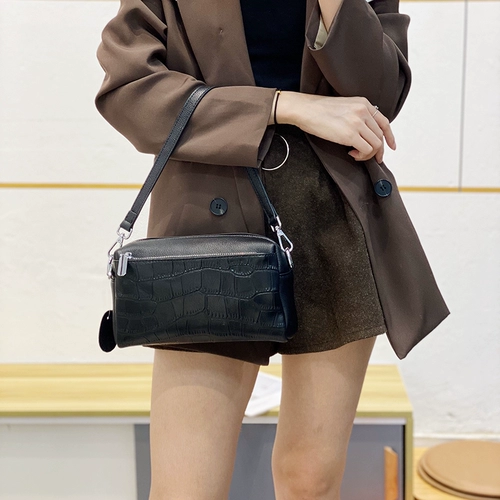 Сумка через плечо, кожаная подушка на одно плечо, из натуральной кожи, коллекция 2022, крокодиловый принт, воловья кожа