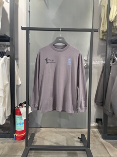 李宁长袖 2026春季 新款 男子纯棉套头宽松休闲运动T恤AHSW051 文化衫
