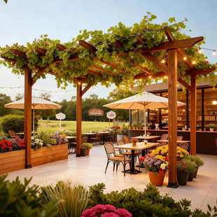 防腐木葡萄架户外咖啡厅装饰长廊凉亭亭子小木屋遮阳棚雨棚爬藤架