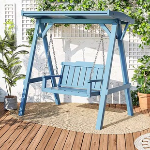 儿童院子里的小秋千农村户外简易单人吊篮椅室外庭院吊椅防水摇椅