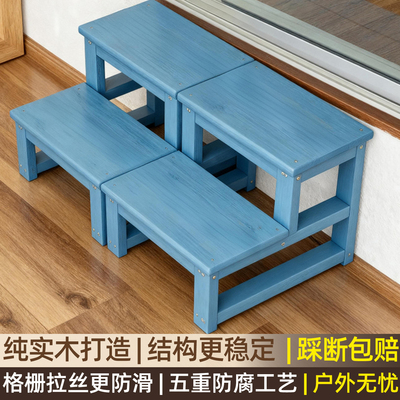 户外防腐木阳台实木二层踏步台阶