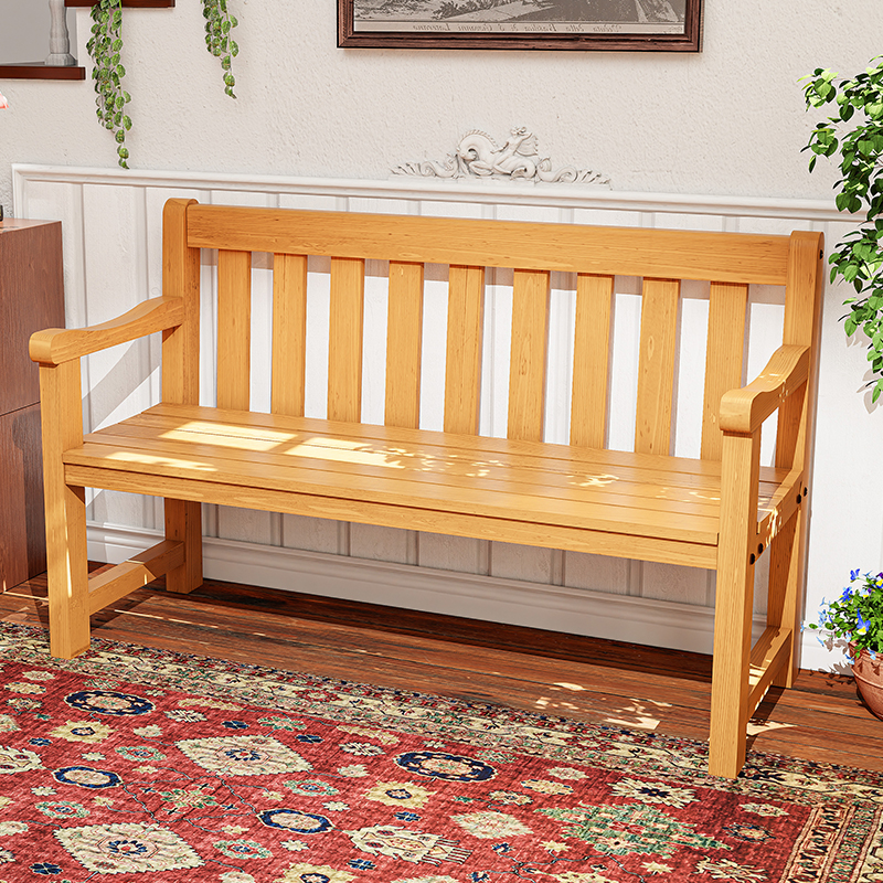 袭美木艺进门口玄关穿鞋椅