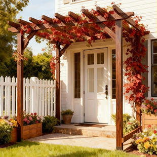 防腐木葡萄架户外别墅凉亭庭院入口长廊遮阳棚植物花架爬藤架实木