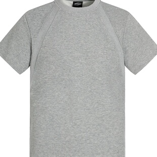 T恤 太空棉短袖 F6627街潮中性解构拼接设计高级感男式 合身boxy版