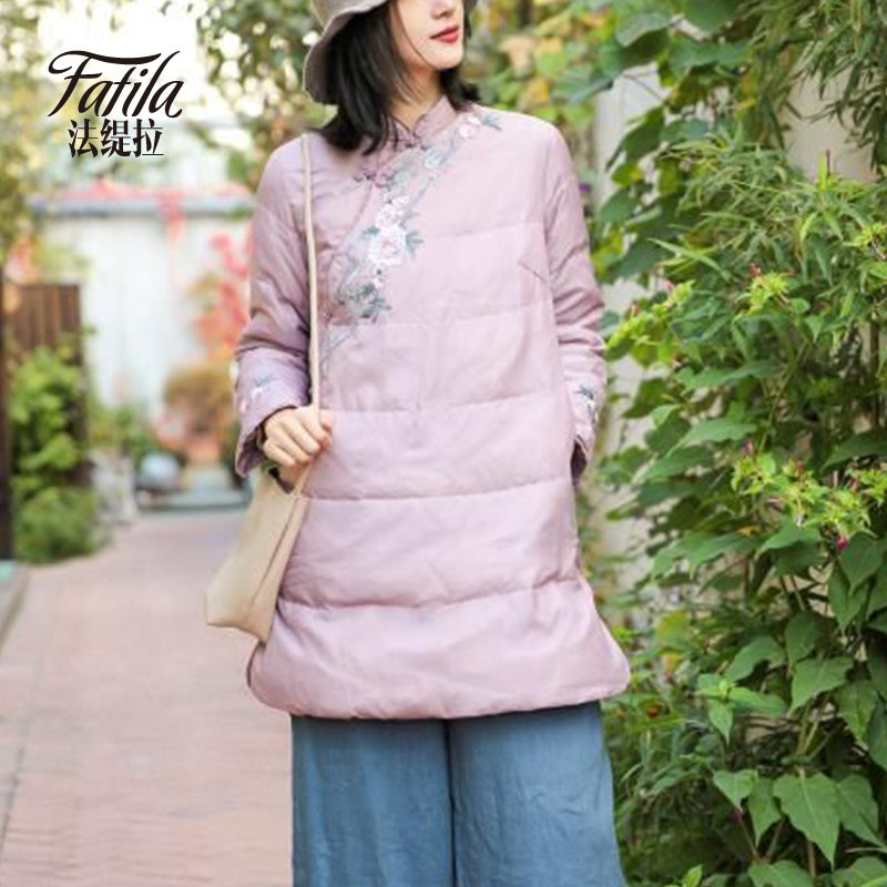 复古新中式羽绒服女中长款冬装