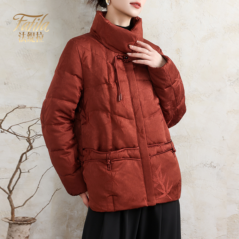 复古新中式轻薄羽绒服女短款冬装