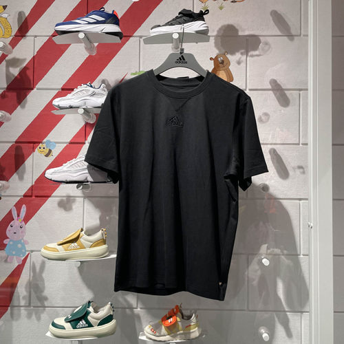 阿迪达斯男装2024夏新款宽松舒适透气百搭运动休闲短袖T恤 IR5266