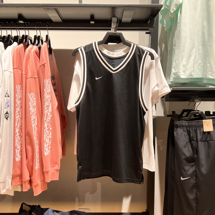 NIKE耐克男装2024夏新款宽松透气运动休闲无袖背心T恤 FQ3708-010