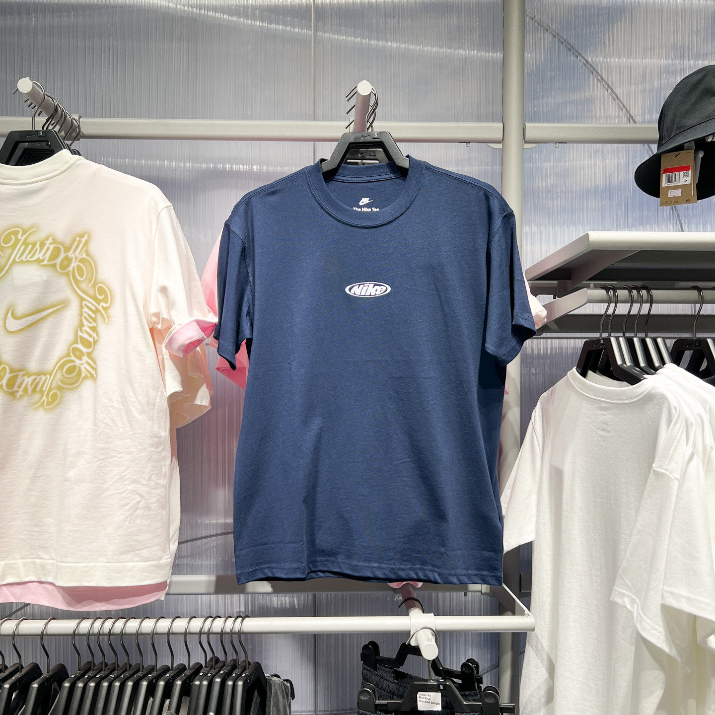 正品耐克短袖男女装2026夏季运动服休闲宽松蓝色棉T恤 IR4977-451