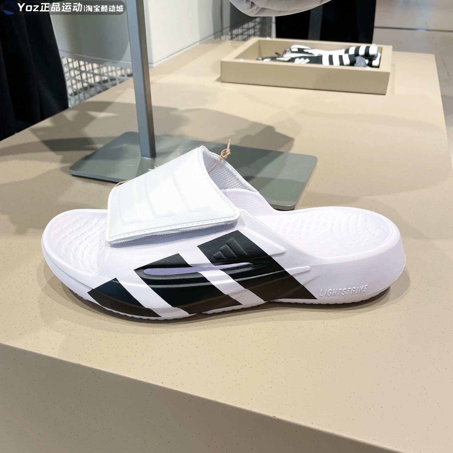 ADIDAS阿迪达斯男鞋2026夏新款魔术贴休闲运动户外缓震拖鞋JS3584