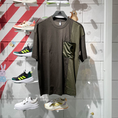 阿迪达斯男装2024夏新款城野共生撞色运动休闲短袖圆领T恤 JI9809