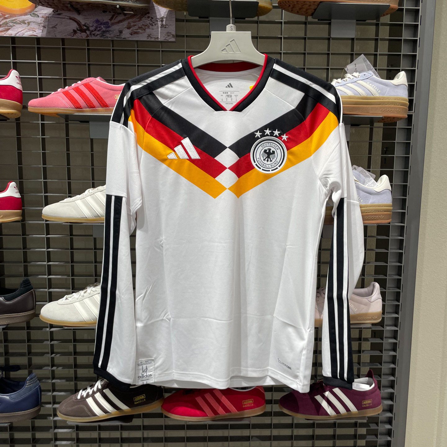 正品阿迪达斯男德国国家队世界杯主场球迷版速干长袖足球服JM1380