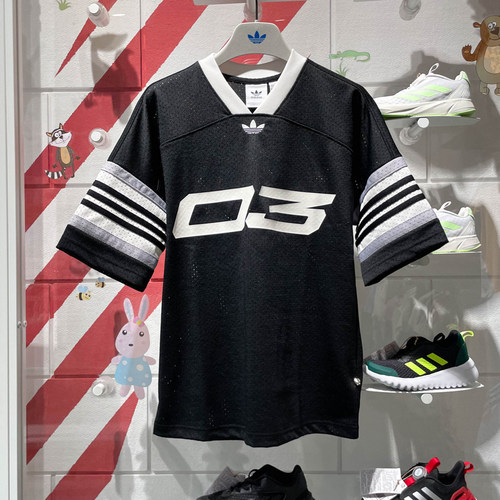 阿迪达斯三叶草男女款2024秋季新款情侣款运动休闲短袖T恤 IY7378