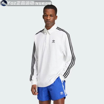 Adidas阿迪达斯男子2025秋季款复古穿搭纯棉运动长袖POLO衫IZ2459