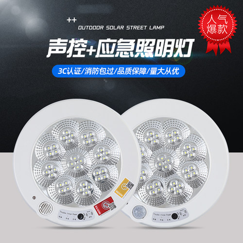 led人体感应声控吸顶灯楼道应急
