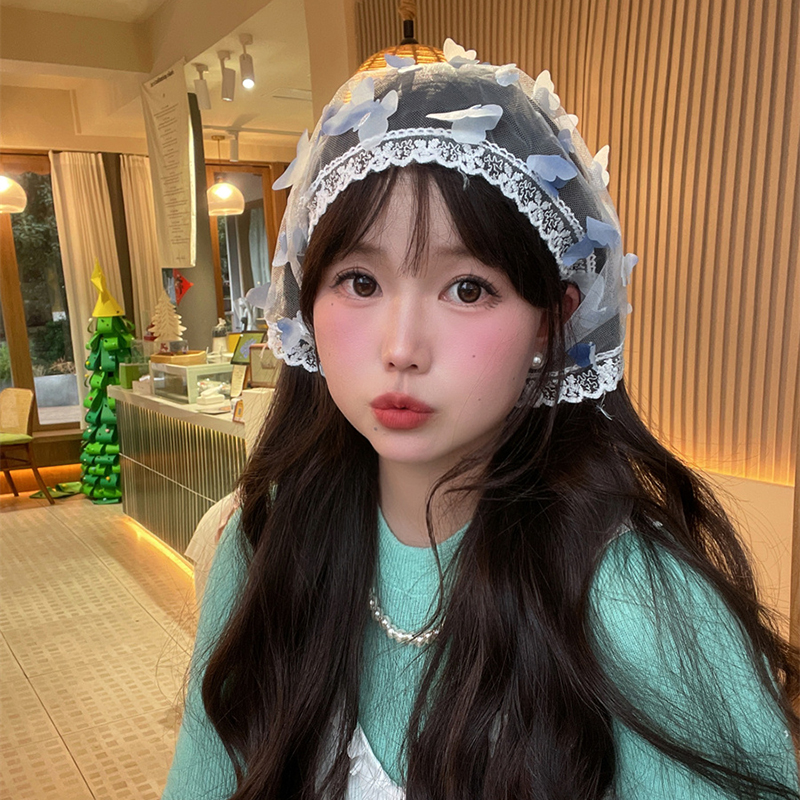 夏蝴蝶法式女薄纱气质蕾丝仙女