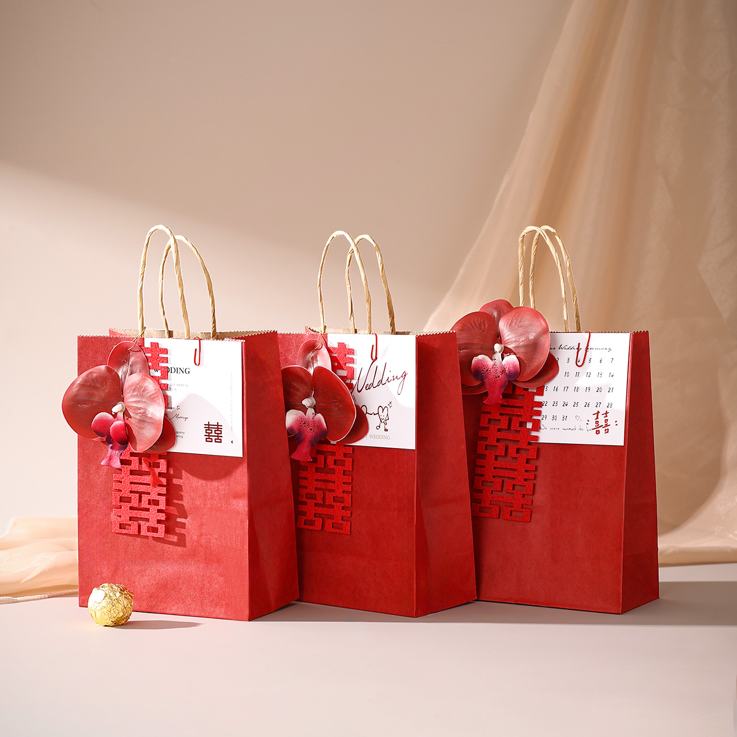 结婚喜糖手提袋大号回礼袋婚礼婚庆伴手礼盒订婚礼品糖盒包装袋子