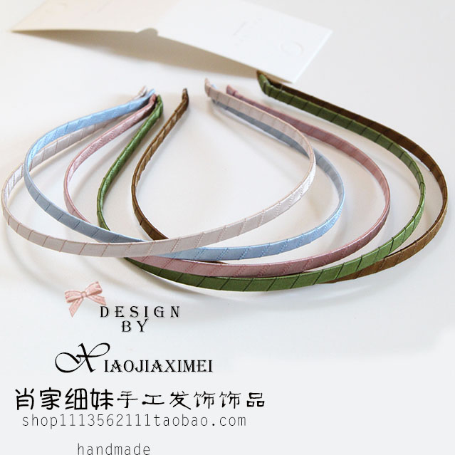 韩版简约糖果色缎带发箍手工DIY缠绕细边冰激凌头箍布艺发卡头饰