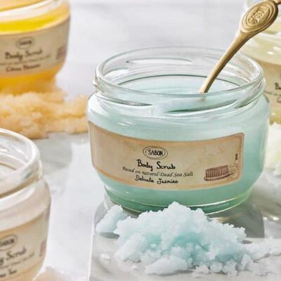 以色列Sabon身体磨砂膏去角质玫瑰茶茉莉绿玫瑰白茶广霍小样试用